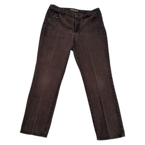 Chico’s Women’s 2 Short Dark Brown Straight Leg Jeans Classic Workwear